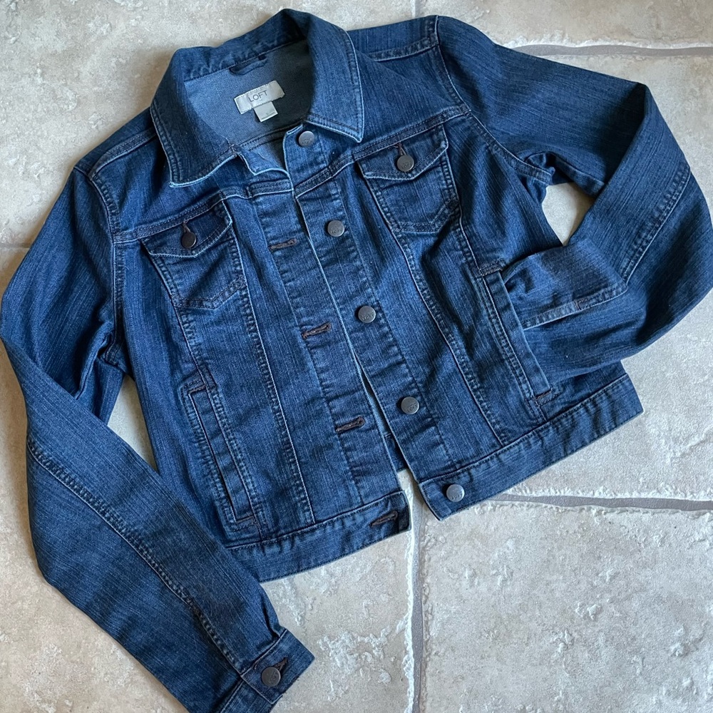 EUC Loft Blue Denim Jacket Sz Small